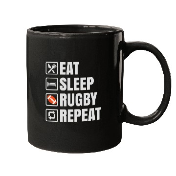 Discover Eat Sleep Rugby Repeat Mugs