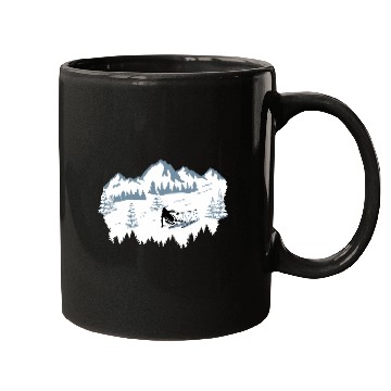 Discover Skiing, Skier, Ski, Winter Snow Mountains Mugs