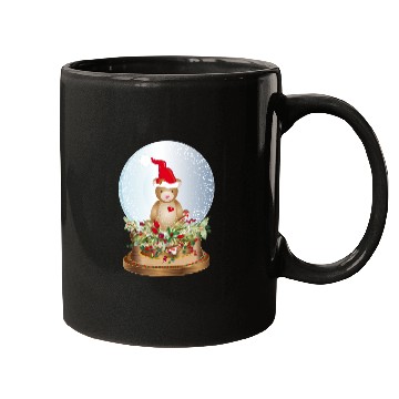 Discover beautiful nostalgic snow globe with teddy bear Mugs