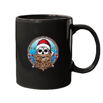Discover skull santa hat candy cane crew Mugs