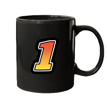 Discover Number One 1 Gradient Yellow Orange 3 Stroke Mugs