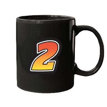 Discover Number Two 2 Gradient Yellow Orange 3 Stroke Mugs