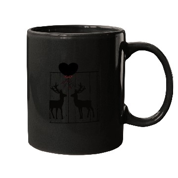 Discover Reindeer love under a mistletoe Mugs