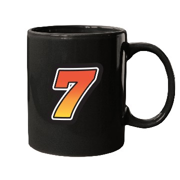 Discover Number Seven 7 Gradient Yellow Orange 3 Stroke Mugs