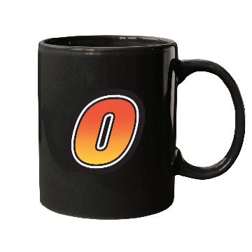 Discover Number Zero 0 Gradient Yellow Orange 3 Stroke Mugs
