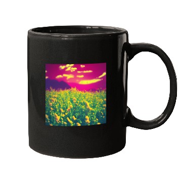 Discover Abstract Flowers on a Pink Background Mugs