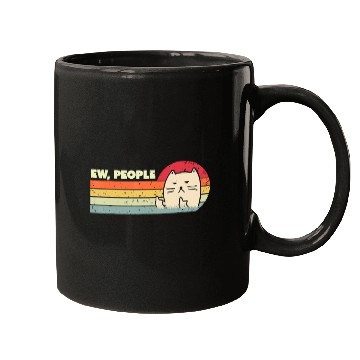 Discover Retro Style Ew, People Mugs Funny Cat