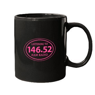Discover Ham Radio 146.52 Simplex Oval Pink Mugs