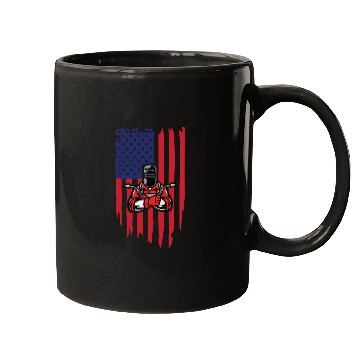 Discover welder usa flag Mugs