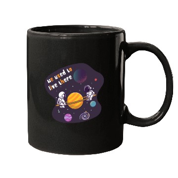 Discover We Used To Live There Cool astronauts on Planets Mugs