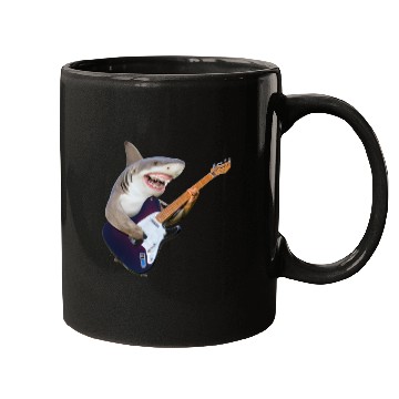 Discover Shark jamming on an electric guitar Mugs
