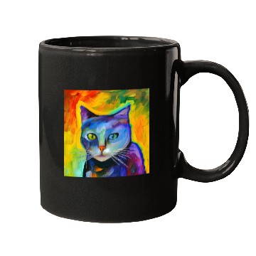 Discover Fantasy portrait of a cat Mugs