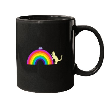 Discover Kidcore Cat And Mouse Rat Rainbow Gift Idea Kids Mugs