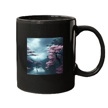 Discover Pink trees by the water Mugs