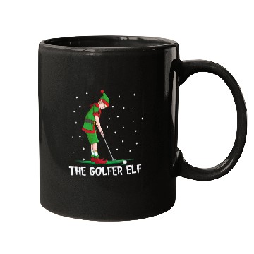 Discover The Golfer Elf Golf Christmas Golfing Mugs