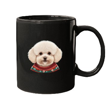 Discover Festive Bichon Frise in a Christmas Sweater Mugs