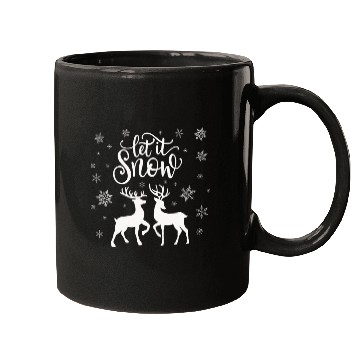Discover Let it snow with deer Mugs