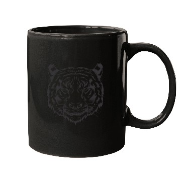 Discover Tiger face black & white Mugs
