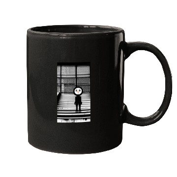 Discover Kawaii Happy Snowman in Mugs Standing on Steps