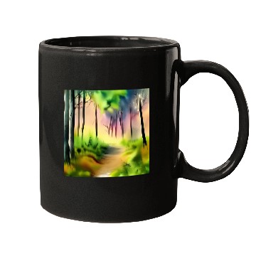Discover Water color green forest Mugs
