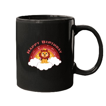 Discover Happy Birthday Rainbow Lion Clouds Star Gift Idea Mugs