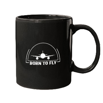 Discover Pilot Mugs, Born To Fly Traffic Controller