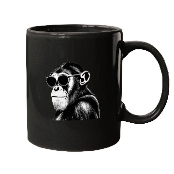 Discover Chimpanzee with sunglasses Mugs