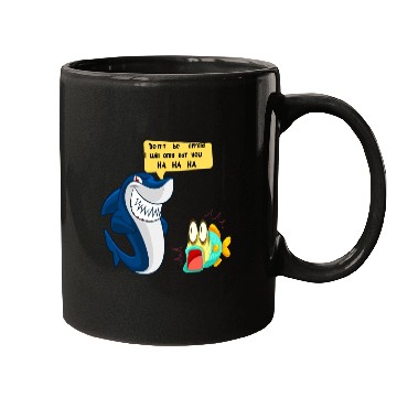 Discover funny shark. Mugs