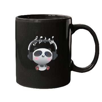 Discover Cute Panda listening music Mugs