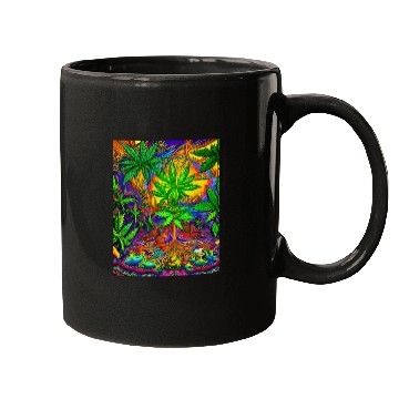 Discover Psychedelic Colorful Cannabis Mugs