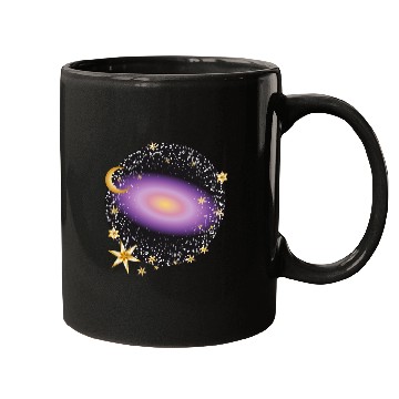 Discover glowing violet galaxy with moon and stars Mugs
