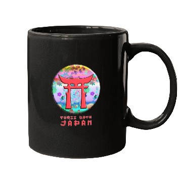 Discover Torii Gate Shinto Japan Asian Floral Pattern Mugs