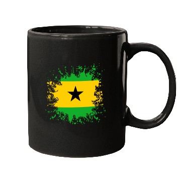 Discover Sao Tome And Principe Flag Paint Splatter Mugs