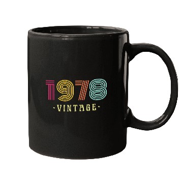 Discover Neon Rainbow Retro Birthday Year Vintage 1978 Mugs