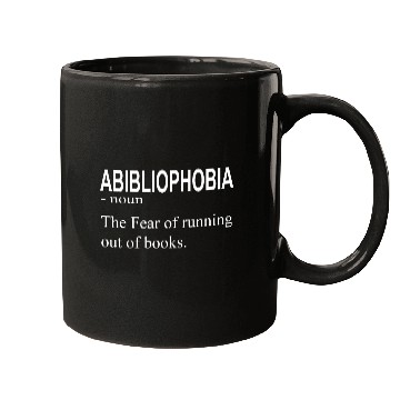 Discover Abibliophobia definition funny book lovers gifts Mugs