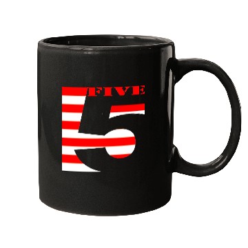 Discover CUTE MODERN UNIQUE NUMBER 5 STRIPES Mugs