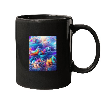 Discover Colorful ocean waves art Mugs