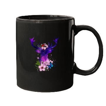 Discover Floral Galaxy Deer Mugs