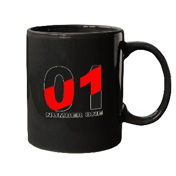 Discover NUMBER 01 BLACK AND RED COLOR Mugs