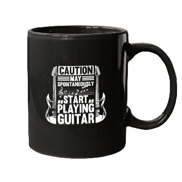 Discover Guitar Player Caution May Spontaneously Start Play Mugs