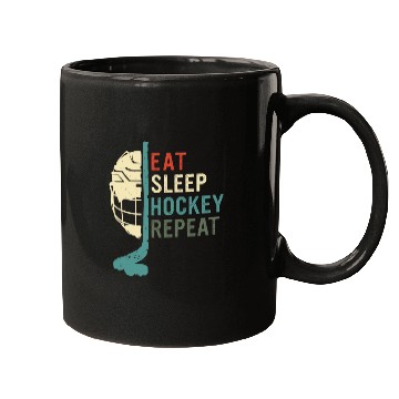 Discover Eat Sleep Hockey Repeat Mugs