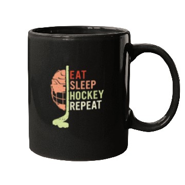 Discover Eat Sleep Hockey Repeat Mugs