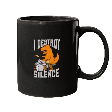 Discover I Destroy Silence Drummer Band Music Beat Drum Mugs