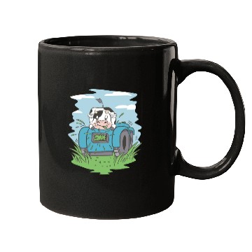 Discover Cow eating grass tractor Cow eating grass tractor Mugs