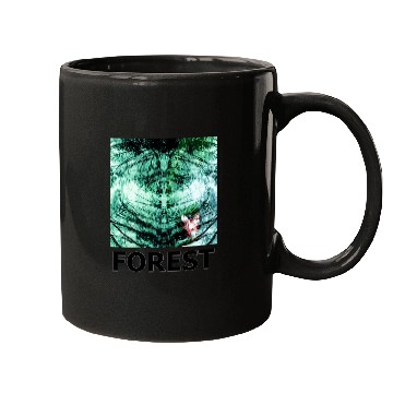 Discover Green forest mandala black Mugs