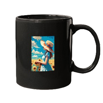 Discover Sunflower girl summer Mugs