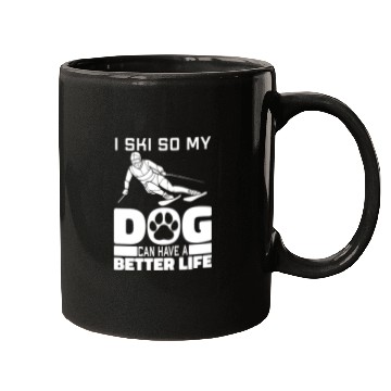 Discover Skiing Skier Dog Mugs