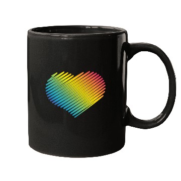 Discover Rainbow Heart (Love / Scribble / PNG) Mugs