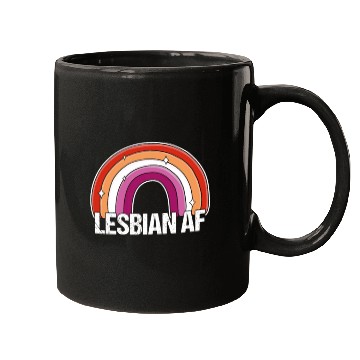 Discover Lesbian AF Gay Girls Pride Flag Rainbow Mugs