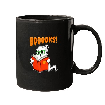 Discover Funny Teacher Halloween Ghost Books Reading Mugs